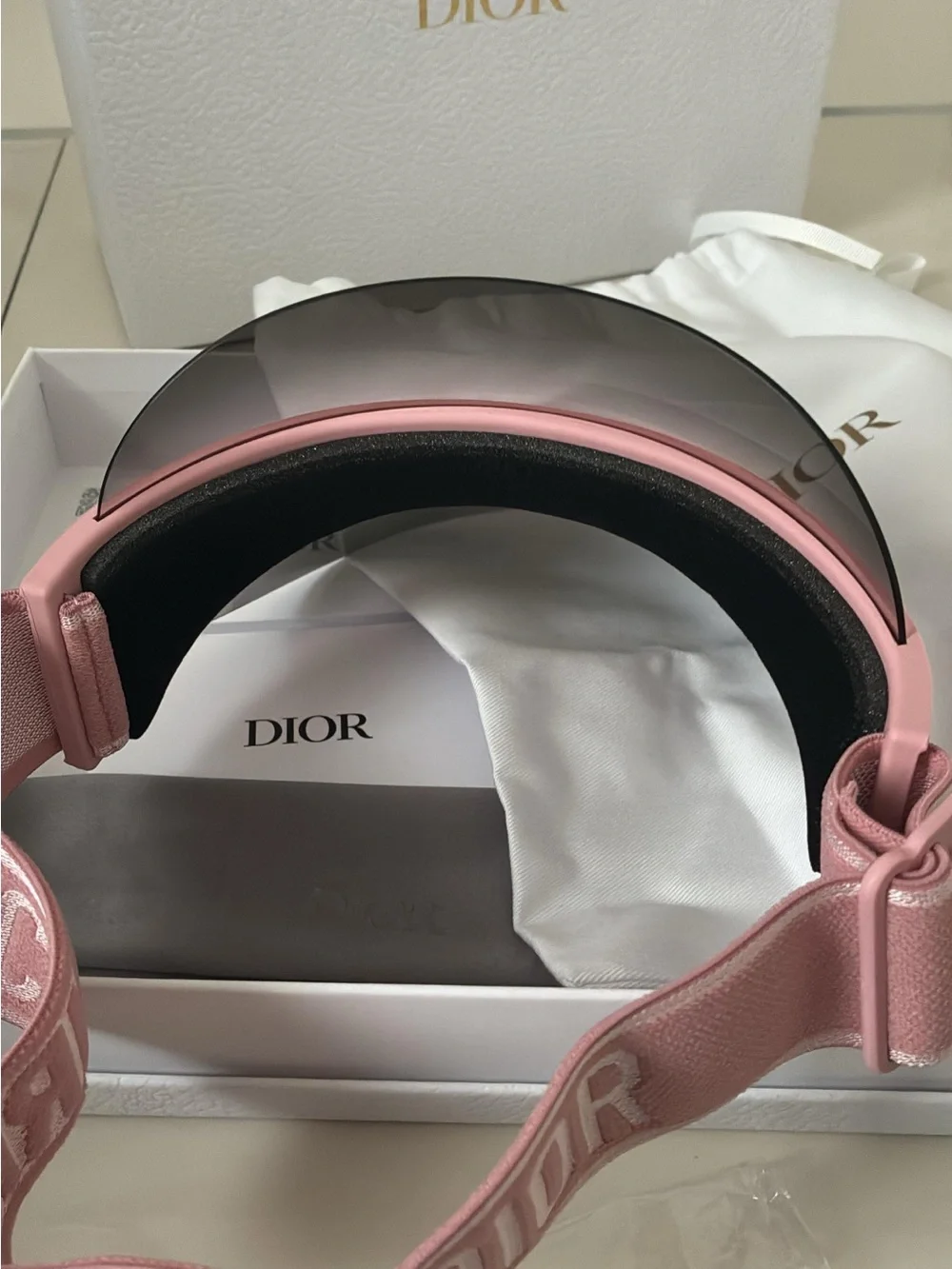 Dior Pink Shield Visor with Smoke Lens